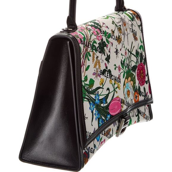 Gucci X Balenciaga Hourglass Canvas & Leather Shoulder Bag, White - Picture 3 of 4